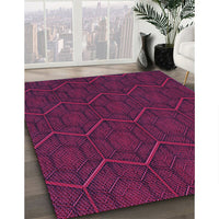 Patterned Dark Magenta Purple Rug, pat1663pur
