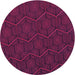 Square Patterned Dark Magenta Purple Rug, pat1663pur