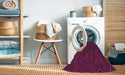 Machine Washable Transitional Dark Magenta Purple Rug in a Washing Machine, wshpat1663pur