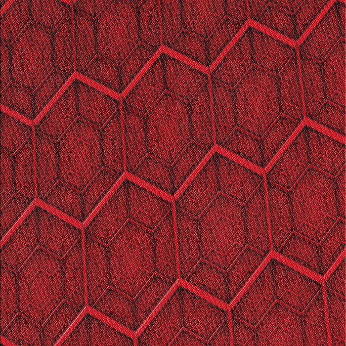 Patterned Tomato Red Rug, pat1663rd