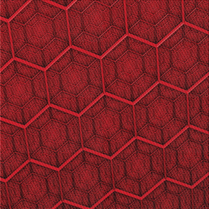 Round Patterned Tomato Red Rug, pat1663rd