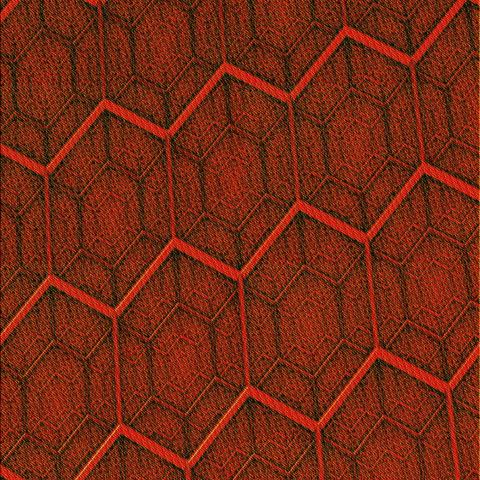 Patterned Tomato Red Rug, pat1663yw