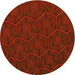 Square Patterned Tomato Red Rug, pat1663yw