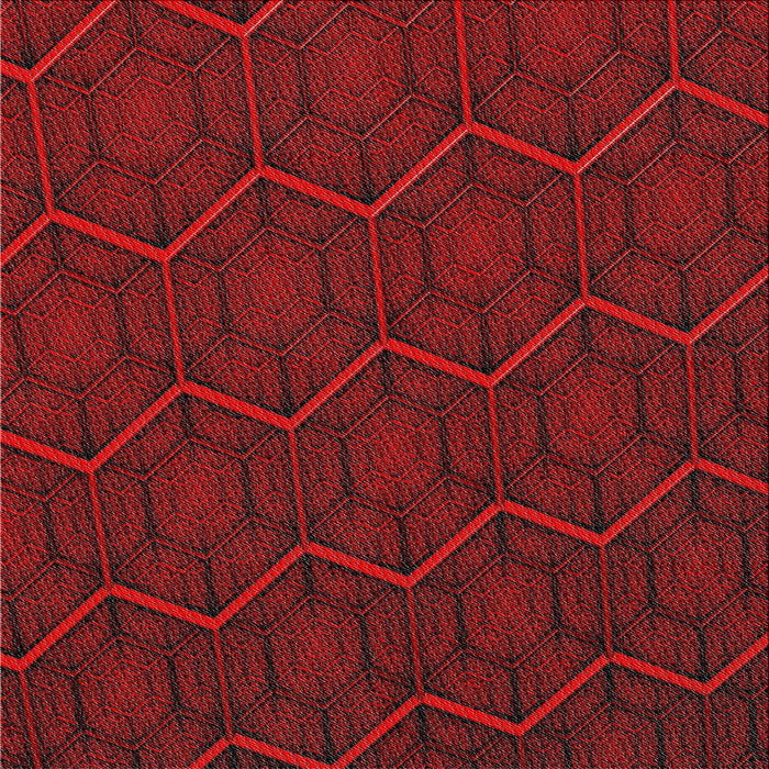 Square Patterned Fire Brick Red Novelty Rug, pat1663