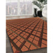 Patterned Orange Rug in Family Room, pat1664brn