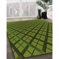 Patterned Dark Forest Green Rug, pat1664grn