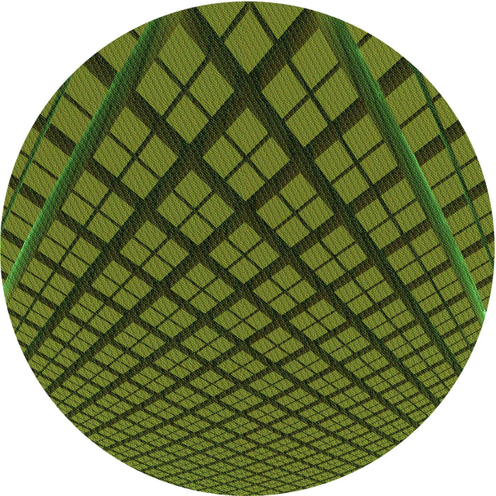 Square Machine Washable Transitional Dark Forest Green Rug in a Living Room, wshpat1664grn