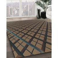 Patterned Bakers Brown Rug, pat1664lblu