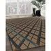 Patterned Bakers Brown Rug in Family Room, pat1664lblu