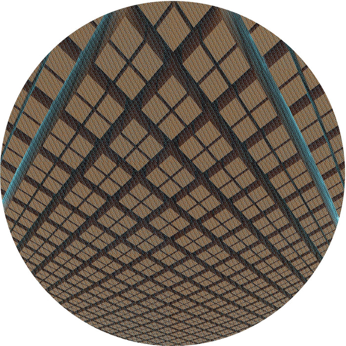 Square Machine Washable Transitional Bakers Brown Rug in a Living Room, wshpat1664lblu