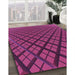 Machine Washable Transitional Magenta Pink Rug in a Family Room, wshpat1664pur