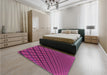 Patterned Magenta Pink Rug in a Bedroom, pat1664pur