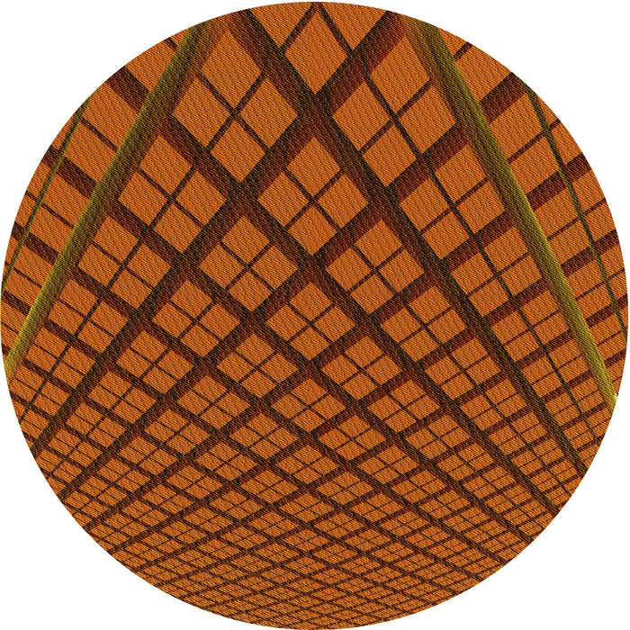 Square Patterned Orange Red Orange Rug, pat1664yw