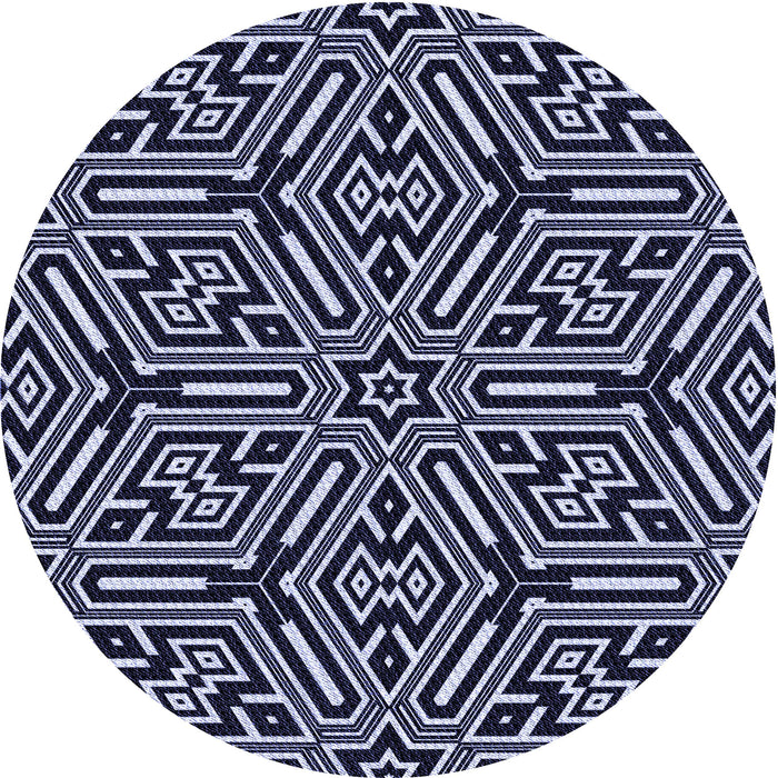 Square Patterned Night Blue Rug, pat1665blu