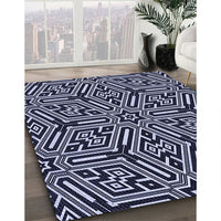 Patterned Night Blue Rug, pat1665blu