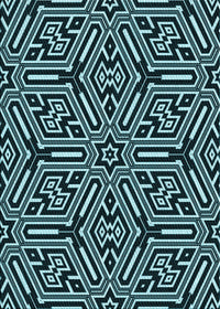 Machine Washable Transitional Deep Teal Green Rug, wshpat1665lblu