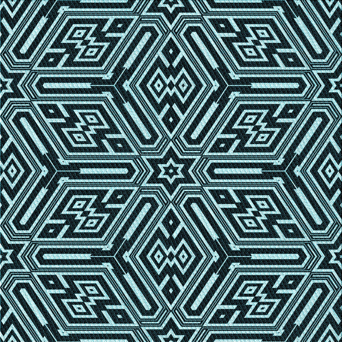 Round Patterned Deep Teal Green Rug, pat1665lblu