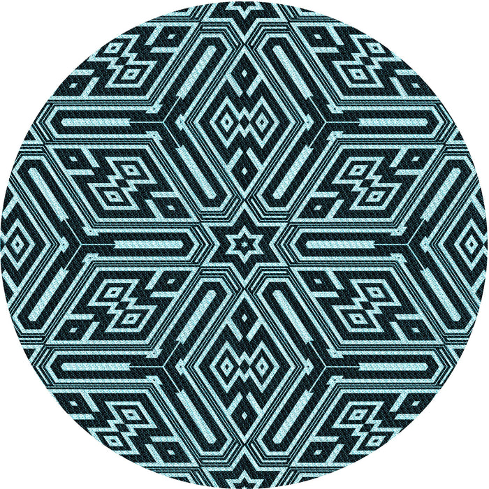 Square Patterned Deep Teal Green Rug, pat1665lblu