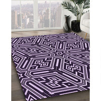 Patterned Bright Lilac Purple Rug, pat1665pur