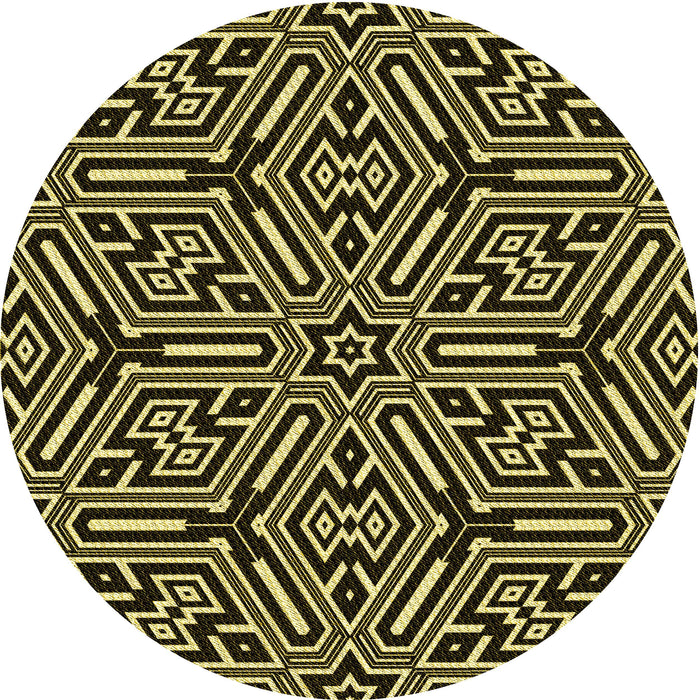 Square Patterned Metallic Gold Rug, pat1665yw