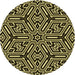 Square Patterned Metallic Gold Rug, pat1665yw