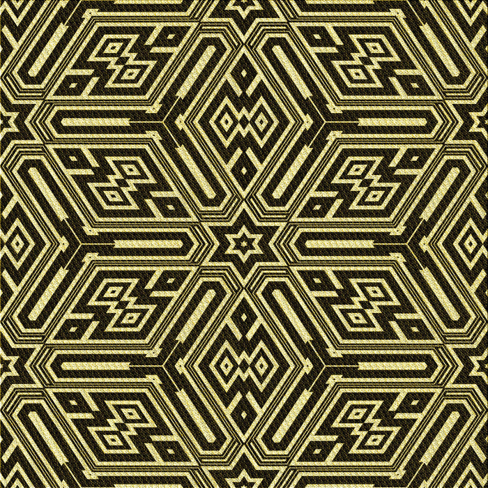 Round Patterned Metallic Gold Rug, pat1665yw