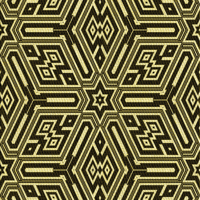 Patterned Metallic Gold Rug, pat1665yw