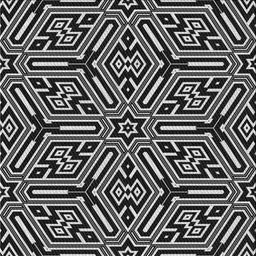 Square Patterned Black Novelty Rug, pat1665