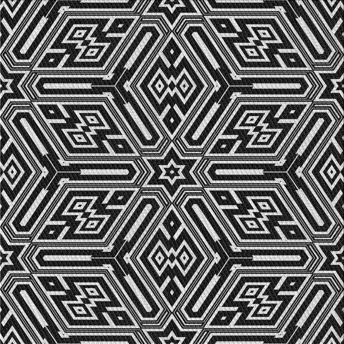 Square Patterned Black Novelty Rug, pat1665