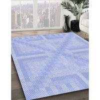 Patterned Sky Blue Rug, pat1666blu