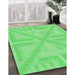 Machine Washable Transitional Neon Green Rug in a Family Room, wshpat1666grn