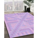 Machine Washable Transitional Purple Rug in a Family Room, wshpat1666pur