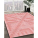 Machine Washable Transitional Pink Rug in a Family Room, wshpat1666rd