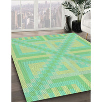 Patterned Green Novelty Rug, pat1666