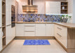 Patterned Sky Blue Rug in a Kitchen, pat1667blu