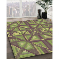 Patterned Green Rug, pat1667brn