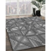 Patterned Gray Rug in Family Room, pat1667gry