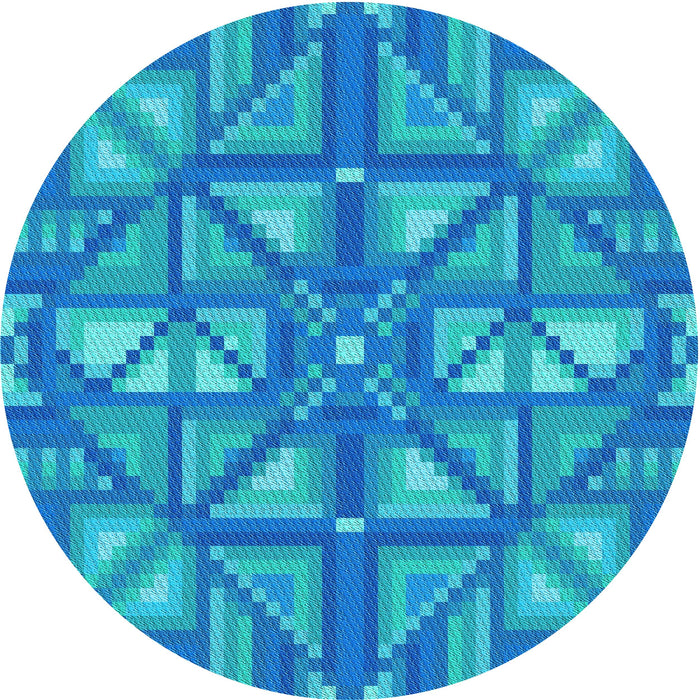 Square Patterned Neon Blue Rug, pat1667lblu