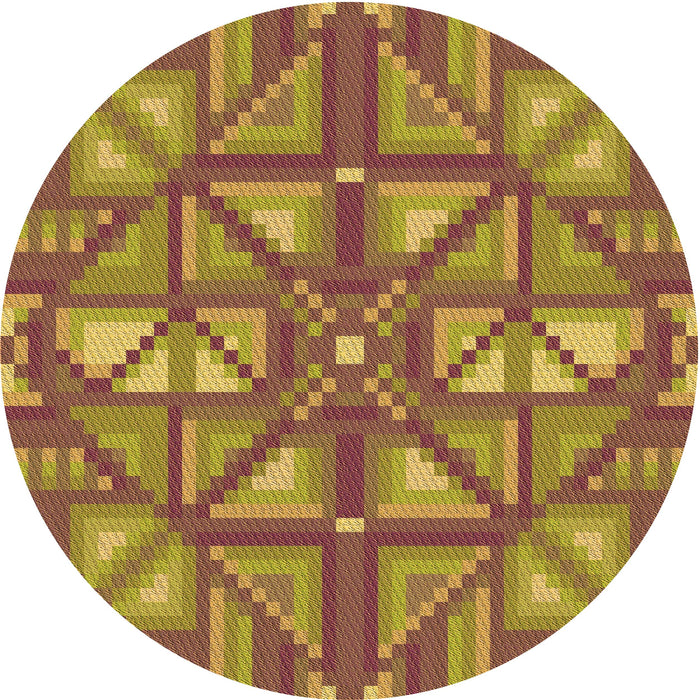 Square Patterned Chestnut Red Rug, pat1667org