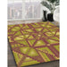 Patterned Chestnut Red Rug in Family Room, pat1667org