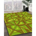 Patterned Pistachio Green Rug in Family Room, pat1667yw