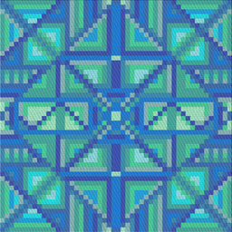 Square Patterned Turquoise Green Novelty Rug, pat1667