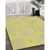 Patterned Bold Yellow Rug, pat1668brn