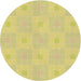 Square Patterned Bold Yellow Rug, pat1668brn