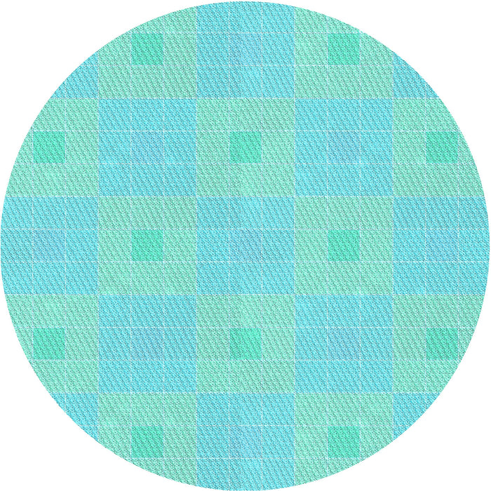 Square Machine Washable Transitional Bright Turquoise Blue Rug in a Living Room, wshpat1668lblu