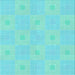 Round Patterned Bright Turquoise Blue Rug, pat1668lblu