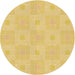 Square Machine Washable Transitional Yellow Rug in a Living Room, wshpat1668org