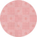 Square Patterned Pastel Red Pink Rug, pat1668rd