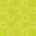 Round Machine Washable Transitional Neon Yellow Green Rug, wshpat1668yw