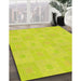 Patterned Neon Yellow Green Rug in Family Room, pat1668yw